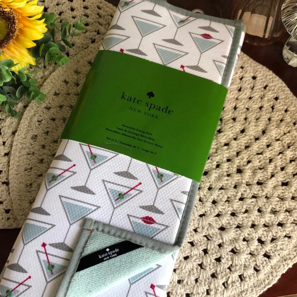 Kate Spade MARTINI Glasses Drying Mats